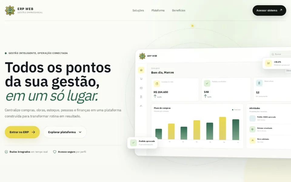 ERP sob medida — gestão empresarial integrada
